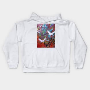 Flying Free Monoprint Kids Hoodie